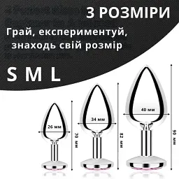 Набір металевих анальних пробок I’MCUM Metal Anal Plug Set Розмір S-M-L Сріблястий 3 шт (7970379617702) (IM-MPlugSet_3pcs) - мініатюра 2