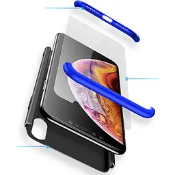 Чохол-накладка GKK 3 in 1 Hard PC Case Apple iPhone XS Blue/Black - мініатюра 2