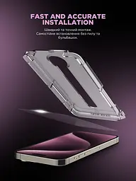 Захисне скло для Apple iPhone 17 Air, Black Icon Supreme EZ, з аплікатором для швидкої і точної установки без бульбашок, повноекранне, загартоване, 9H, 3D, протиударне, ультратонке, глянцеве, з олеофобним покриттям, ArmorStandart (ARM86409) - мініатюра 3