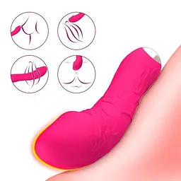 Вібратор 20 режимів вібрації точка G силікон водостійкий USB зарядка фуксія - мініатюра 2
