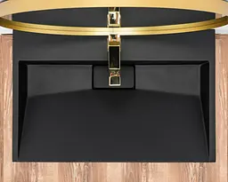 Умивальник Rea Goya 37x70 black mat (REA-U8802), Матова - мініатюра 5
