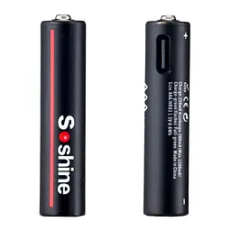 Акумулятор AAA Soshine Li-ion R03 400mAh 10440 USB 1.5V (Чорний) - мініатюра 4
