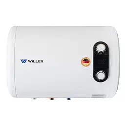 Водонагрівач WILLER Horizon, 2,0 кВт, "мокрий" ТЕН, 50 л, циліндричний, горизонтальний, білий (EH50RI-Horizon)