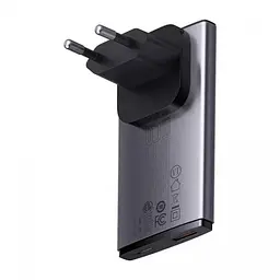Зарядний пристрій Baseus GaN5 Pro Ultra-Slim 65W 1Type-C+1USB+Cable Type-C to Type-C 100W CCGP150113 Grey - мініатюра 2