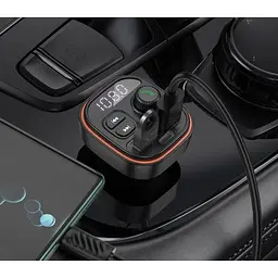 Автомобільне зарядне пристрій модулятор BOROFONE BC59 Heroic (USB-A/USB-C) 5V/3A чорний - мініатюра 5