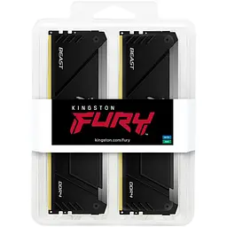 Модуль пам'яті Kingston Fury DDR4 16GB (2x8) 3200Mhz Beast RGB Black (KF432C16BB2AK2/16WP) - мініатюра 6
