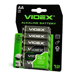 Батарейка щелочная Videx LR06 AA 12 шт 2600 mAh Blister