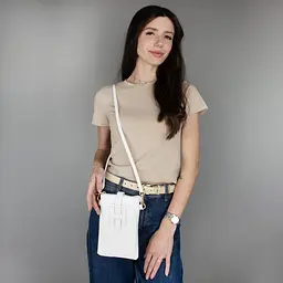 Жіноча міні-сумка Virginia Conti VC 03996 з натуральної шкіри флотар біла - мініатюра 2