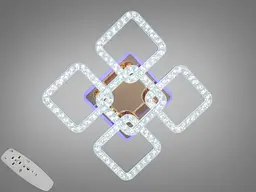 Люстра стельова LED Diasha 2205/4+1G, 80W, 3200K-6500K, золото, сучасний стиль, з пультом, димером