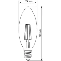 LED лампа Titanum Filament C37 4W E14 4100K (TLFC3704144) - мініатюра 3