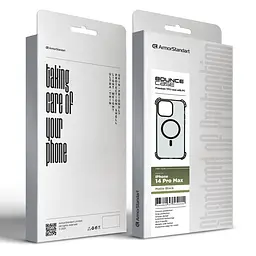 Чехол-накладка для Apple iPhone 14 Pro Max, Bounce, черный, матовый, противоударный защитный чехол из TPU с магнитом для беспроводной зарядки, защита всего корпуса, бортик вокруг дисплея, амортизирующие вставки, ArmorStandart (ARM75248) - мініатюра 3