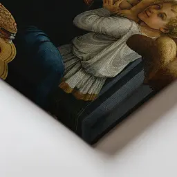 Інтер'єрна картина Мадонна з немовлям і ангелами, Філіппо Ліппі, Filippo Lippi, Madonna and Child, релігійний декор, 60×40 см (id6972) - мініатюра 3