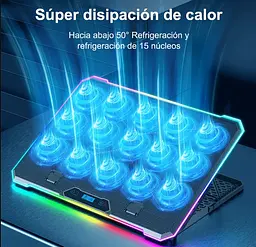 Охолоджувальна підставка для ноутбука до 21 дюймів Ice Coorel K-15D 15 fans RGB - мініатюра 2