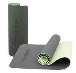 Килимок для йоги та фітнесу Power System PS-4060 TPE Yoga Mat Premium Green (183х61х0.6) (4060GN-0) - мініатюра 2