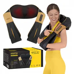 Накидка-масажер 4FIZJO Shiatsu Ultra+ для шиї та спини, акумуляторна 4FJ0566 Black/Gold (P-5907739319081)