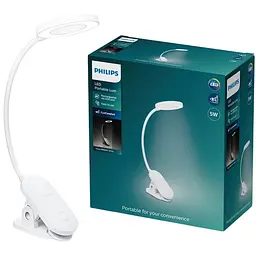 Світильник Philips настільний акумуляторний ForysClip DSK206 5 W 40 K W USB (929003315007)