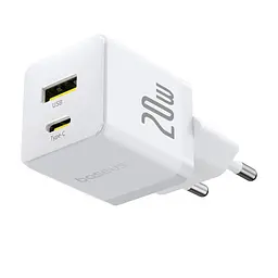МЗП Baseus Palm Fast Charger 20W (1USB-A/1C) + кабель Type-C to Type-C (P10111608) Moon White - мініатюра 2