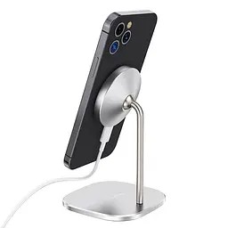 Заряджання бездротове металеве HOCO CW32 Happiness magnetic desktop wireless charger 15W біле - мініатюра 8