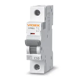 Автоматичний вимикач RS6 1п 10А 6кА С VIDEX RESIST VIDEX (26546-000) - мініатюра 1
