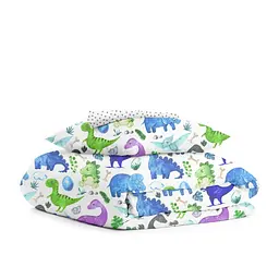 Дитяча постільна білизна Cosas COLORFUL DINO 110х140см (DinoColor_GreyBlots_140)