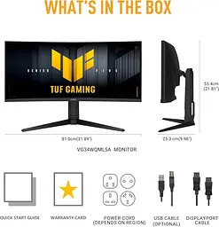Монітор 34" ASUS TUF Gaming VG34WQL5A Curved Dual Mode (90LM0CI1-B01171) 3440x1440 (Ultra-Wide 2K) VA 200/400 Hz - мініатюра 2