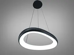 Сучасна підвісна LED люстра кільце для кухні Diasha 0472A BK чорна 54 см 36W регульована за висотою