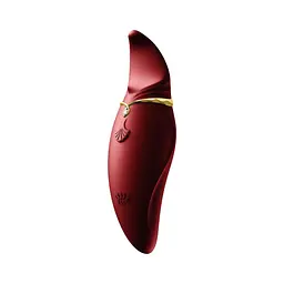 Вібратор 2в1 з язичком Zalo - Hero Wine Red, кристал Swarovski