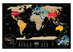 Скретч карта світу 1DEA.me Travel Map Weekend Black World (gold) (англ.) (13072) - мініатюра 3