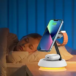 Бездротовий зарядний пристрій WiWU 3 in 1 15W White (Wi-W002) [94237] - мініатюра 3
