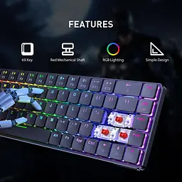Клавіатура Onikuma бездротова G-19 з RGB підсвіткою та Bluetooth для ПК та ноутбуку Чорний - мініатюра 2