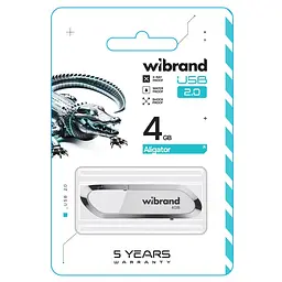 Флеш-накопичувач Wibrand USB 2.0 Aligator 4Gb білий - мініатюра 2