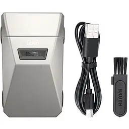 Чоловіча електробритва Hoco HP31 metal grey акумуляторна бритва для чоловіків сіра - мініатюра 2