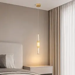 Золотий одиничний підвіс Artlight 21158/1GD з прозорим склом та бульбашками повітря 12W - мініатюра 2