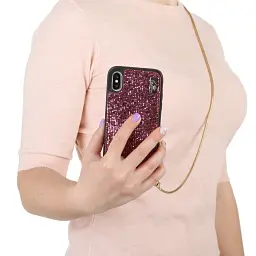 Чохол Becover Glitter Wallet для Apple iPhone X/Xs Pink (703619) - мініатюра 4