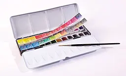 Набір акварельних фарб Sennelier L'Aquarelle, 24 кольори, метал + 1 пензлик - мініатюра 2
