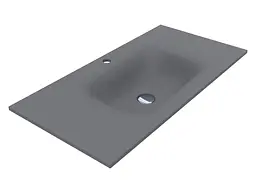 Умивальник Miraggio JESSEL 900 GRAY (0001469) Mirasoft, Матовий, Накладний/Врізний, Сірий - мініатюра 1