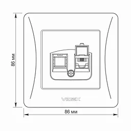 Телефонна розетка Videx BINERA CAT3 (VF-BNSK1TF3-W) - мініатюра 6