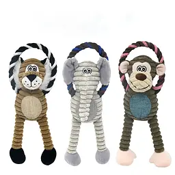 Плюшева іграшка для собак Shape Squeaky Dog Plush Toy - Green Monkey - мініатюра 7