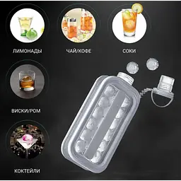Силіконова форма для льоду на 17 кульок пляшка для льоду ICE CUBE TRAY - мініатюра 2