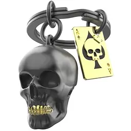 Брелок Metalmorphose Black Skull with Playing Card (8000020592987) - мініатюра 2