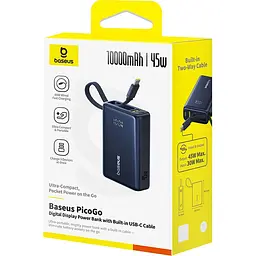 Зовнішній акумулятор Baseus PicoGo Digital Display Power Bank 10000mAh 45W Cosmic Black (P10076803123-00) - мініатюра 2