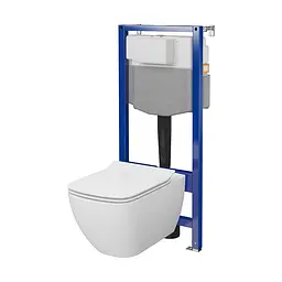 Інсталяція Cersanit Aqua 50 QF пневматична + Підвісний унітаз Virgo CleanOn з сидінням Soft Close S701-806