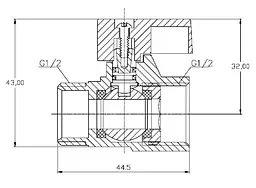 Кран кульовий міні Thermo Alliance Forte 1/2" ВЗ прямий, півметелик SF266W15 - мініатюра 5
