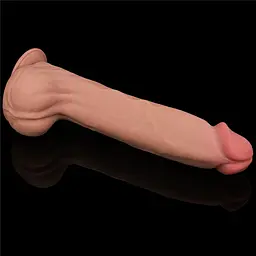 Фалоімітатор LoveToy Sliding-Skin Dual Layer Dong King Sized 36 см тілесний - мініатюра 3