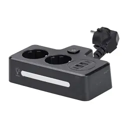 Мережевий фільтр-розгалужувач SNAILS 2 розетки LED 4 USB 8 см, чорний
- мініатюра 5