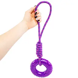Іграшка для собак Derby Dog Tug Toy у вигляді пончика та мотузки Purple - мініатюра 2