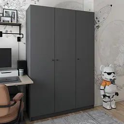 Шафа для одягу Doros Промо Антрацит 3 ДСП 135х48х204 (44900524) - мініатюра 4