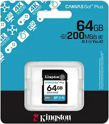 Kingston Карта пам'яті Kingston SD 64GB C10 UHS-I U3 V30 R200MB/s - мініатюра 3