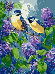 Набір для розпису по номерах Весняний дует, Ideyka, 30x40 см, КНО6654