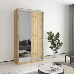 Шафа-купе дводверна MebelStar Стандарт AL ДСП/Дзеркало 110x60x210 см Дуб тахо (MBS-3469)